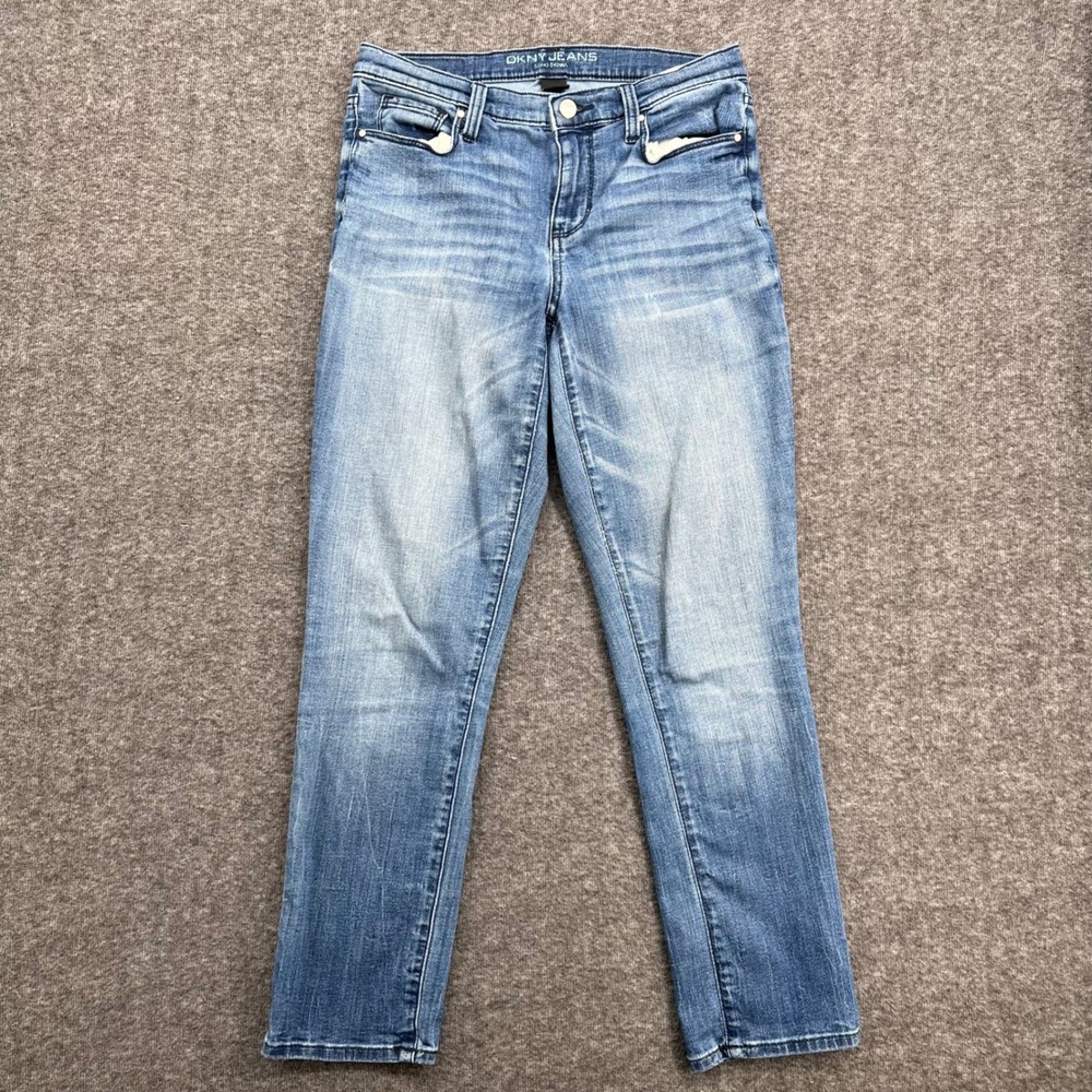 DKNY Jeans‎ Soho Skinny Medium Wash Blue Stretch Denim Pants Crop Womens Size 4